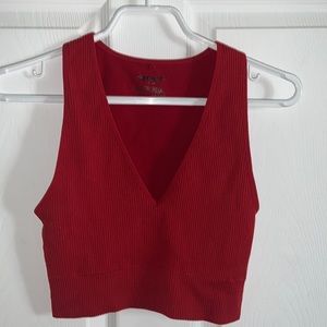 Women Garage Red Tank Top